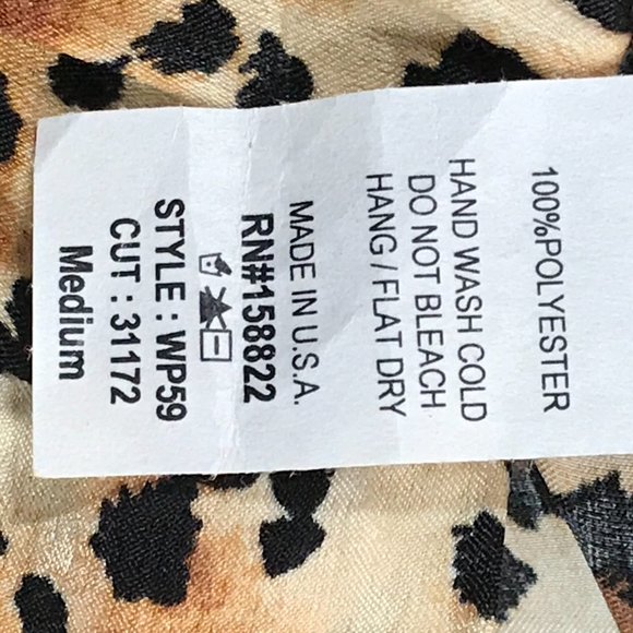 NEW With Tags WANDERLUX Vancouver Belted Leopard Wide Leg Pants Size M - Picture 9 of 9